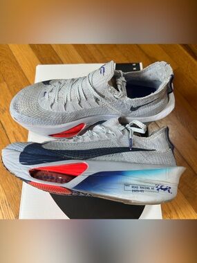 Nike Alphafly 3 Shoes in Football grey/Blue void 8